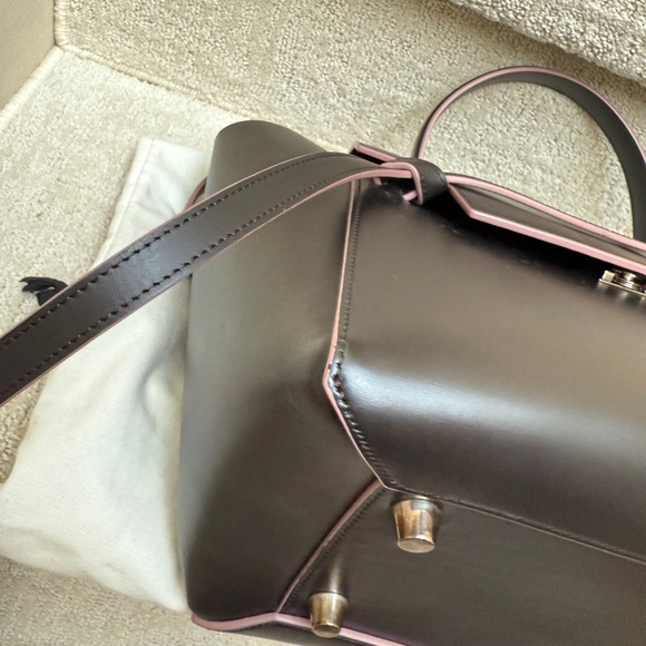 Celine black micro belt bag Satchel with pink trim